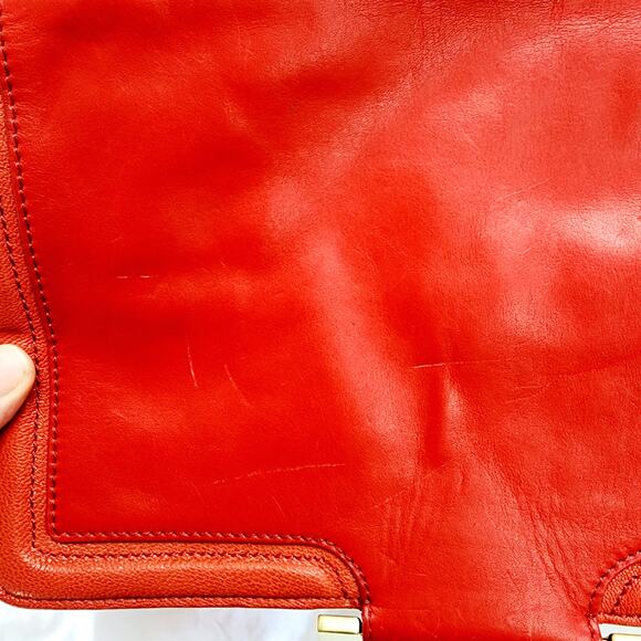 Diane Von Furstenberg Red Leather New Harper Charlotte Shoulder Bag - Picture 14 of 16